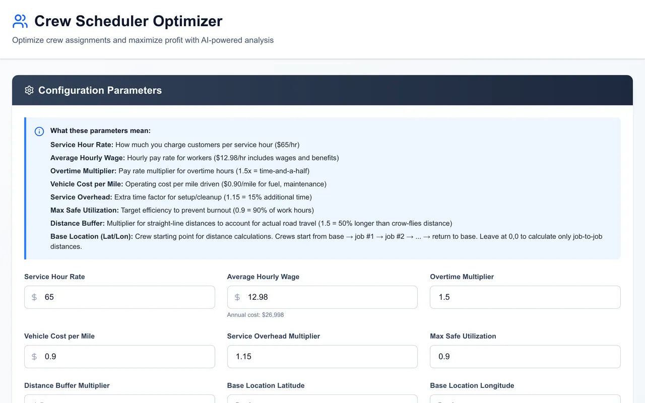 Crew Scheduler Optimizer 미리보기