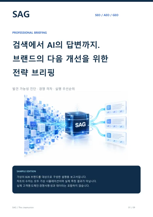 SAG 전문 전략 브리핑 샘플 PDF 표지