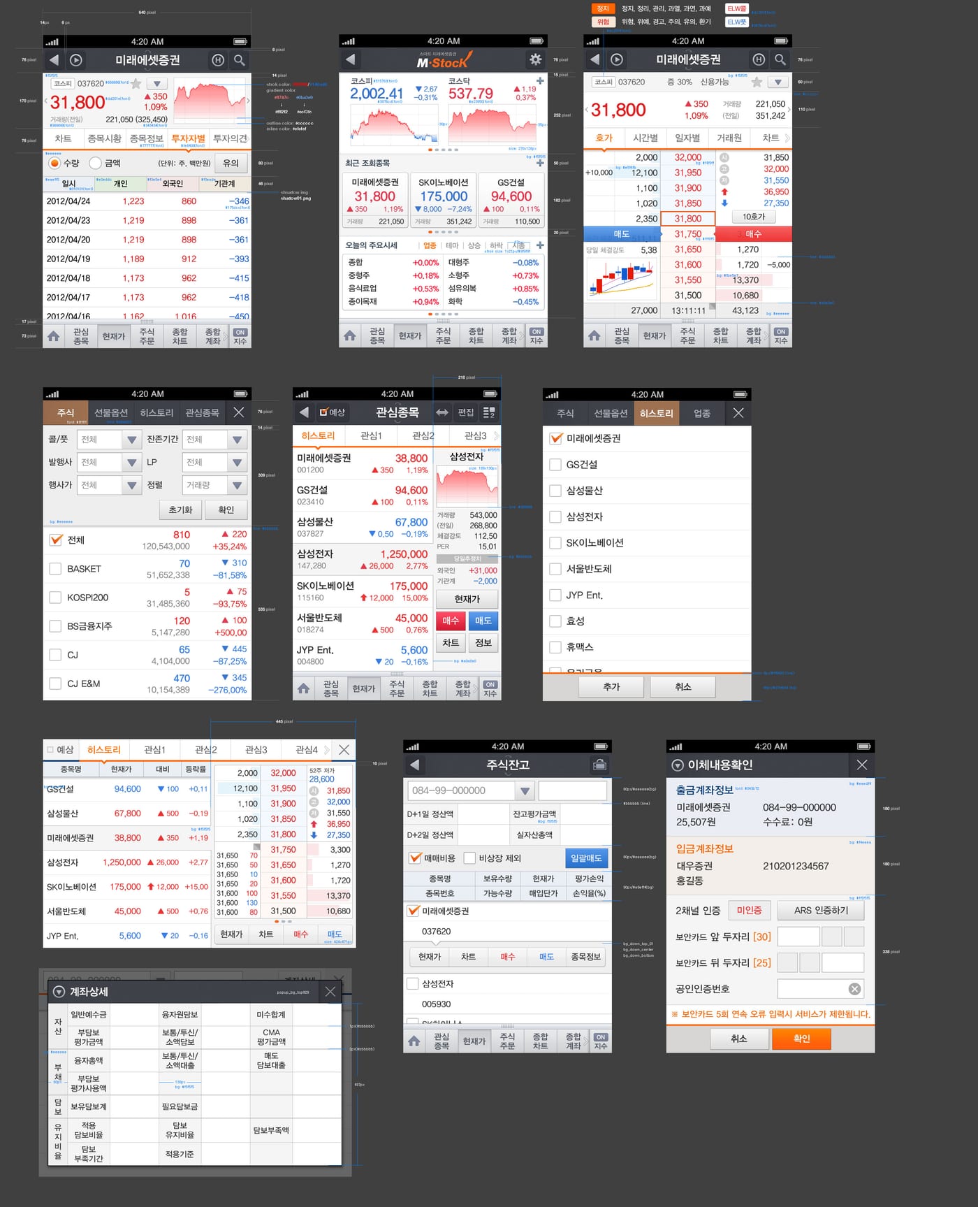 미래에셋 대우 통합 UX/UI  2